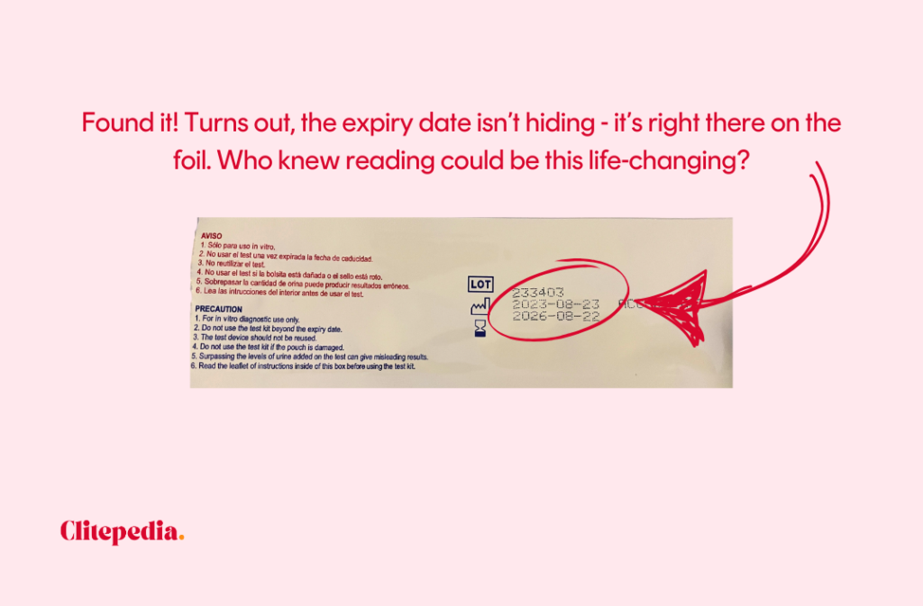 Where to find the expiry date on a pregnancy foil